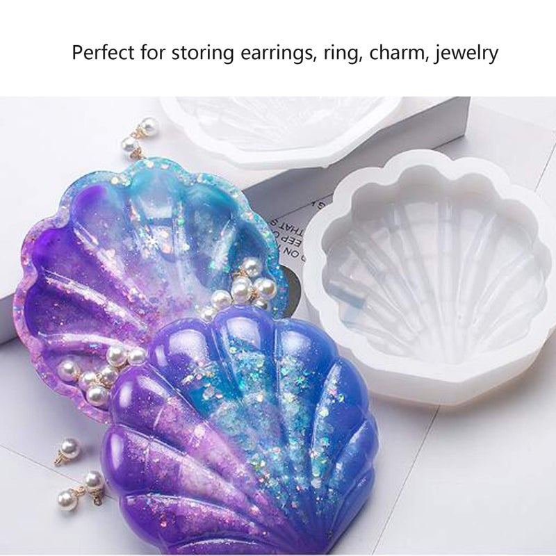 ONDY Silicone Resin Molds - Jewelry Storage Box Molds, Seashell Epoxy Molds for Resin Crafts DIY - Image 3